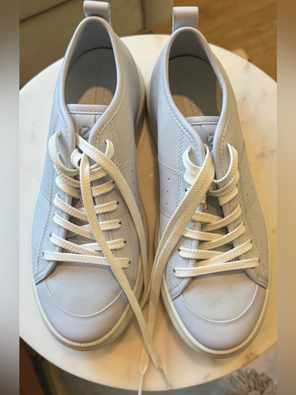 Ecco NWOT Street Ace Blue Leather Low-Top Sneakers - Picture 10 of 10